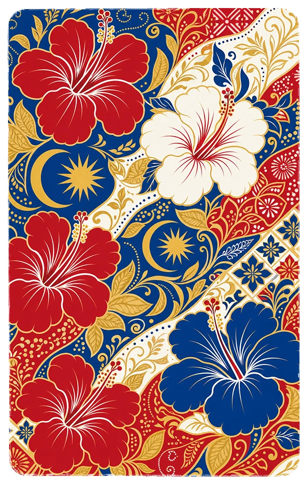 Same card wrapped in a custom Printee Merdeka skin design