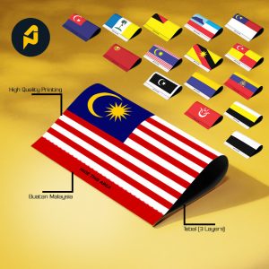 Malaysia & State Flag Car Label Sticker