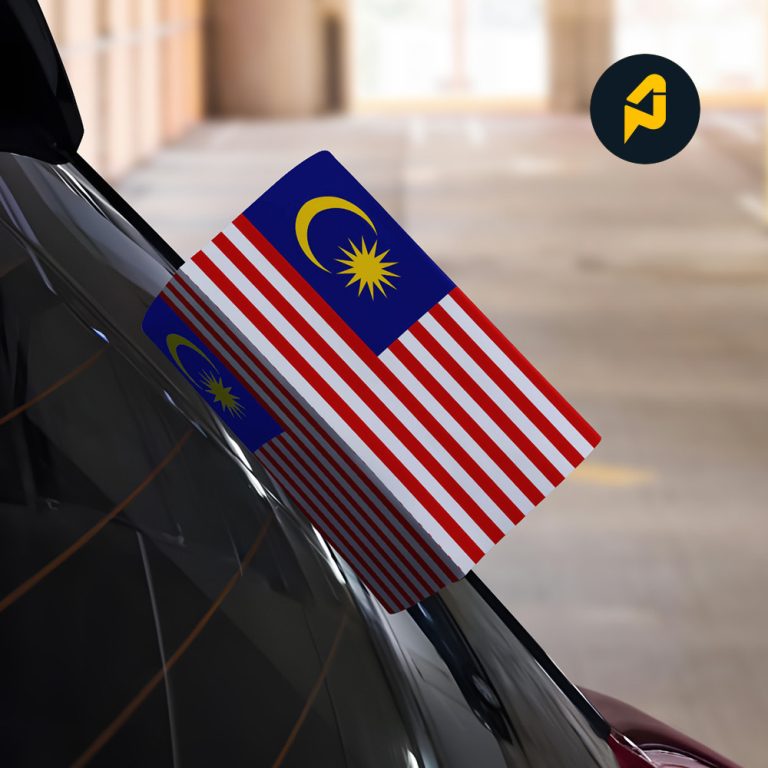 Malaysia and state flag car label sticker range by Printee