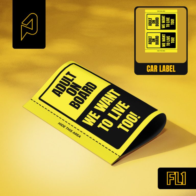 Funny car label stickers, waterproof vinyl