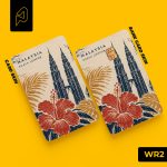 Kuala Lumpur skyline with the national hibiscus flower — Malaysian heritage card skin for Transit Card and bank cards, Warisan design WR2