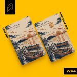 Fishing boats at sunset off Kota Kinabalu — Malaysian heritage card skin for Transit Card and bank cards, Warisan design WR4